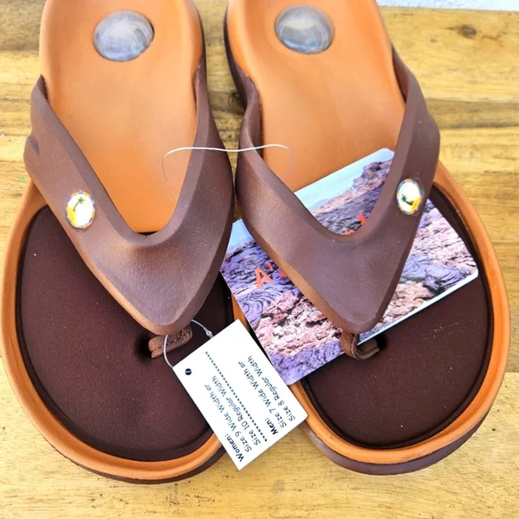 Hawaiian Jellys Ultra Comfort A'a Brown Lava Unisex  Men's 8 - Picture 8 of 16